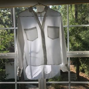 Sheer white collared blouse